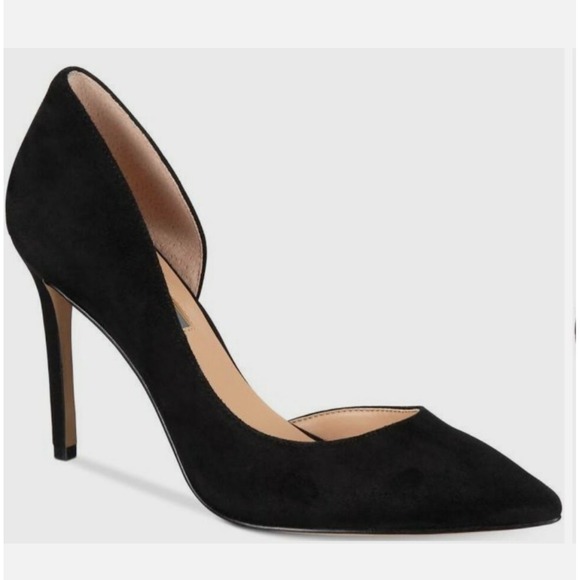 INC International Concepts Shoes - INC INTERNATIONAL CONCEPTS Black Suede D'Orsay Kenjay Pointed Toe Pumps 7